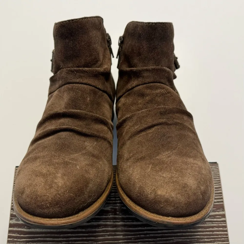 Earth Brown Tan Suede Leather Avani Billings Ankle Boots Booties Warm Taupe 8.5 Size undefined - Image 7