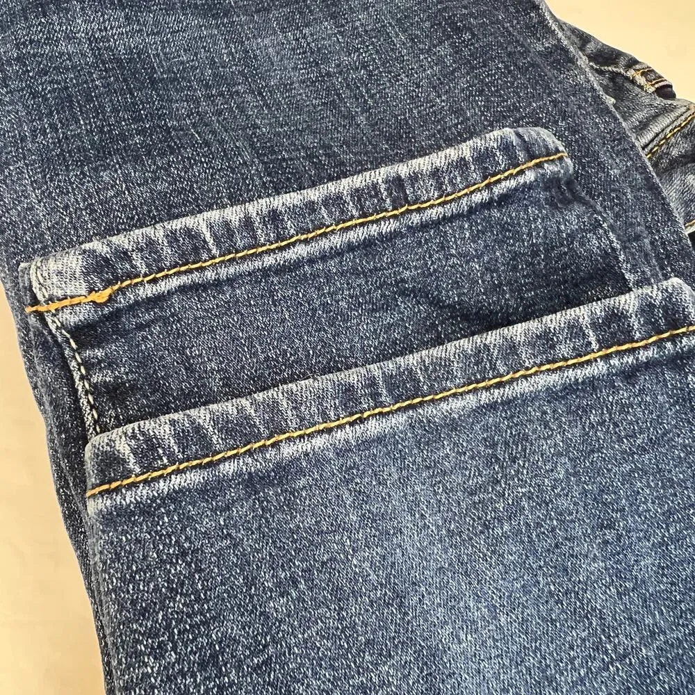 American Eagle Distressed Skinny Jeans Blue Sz 4 Super Stretch 90s Denim Grunge - Image 11