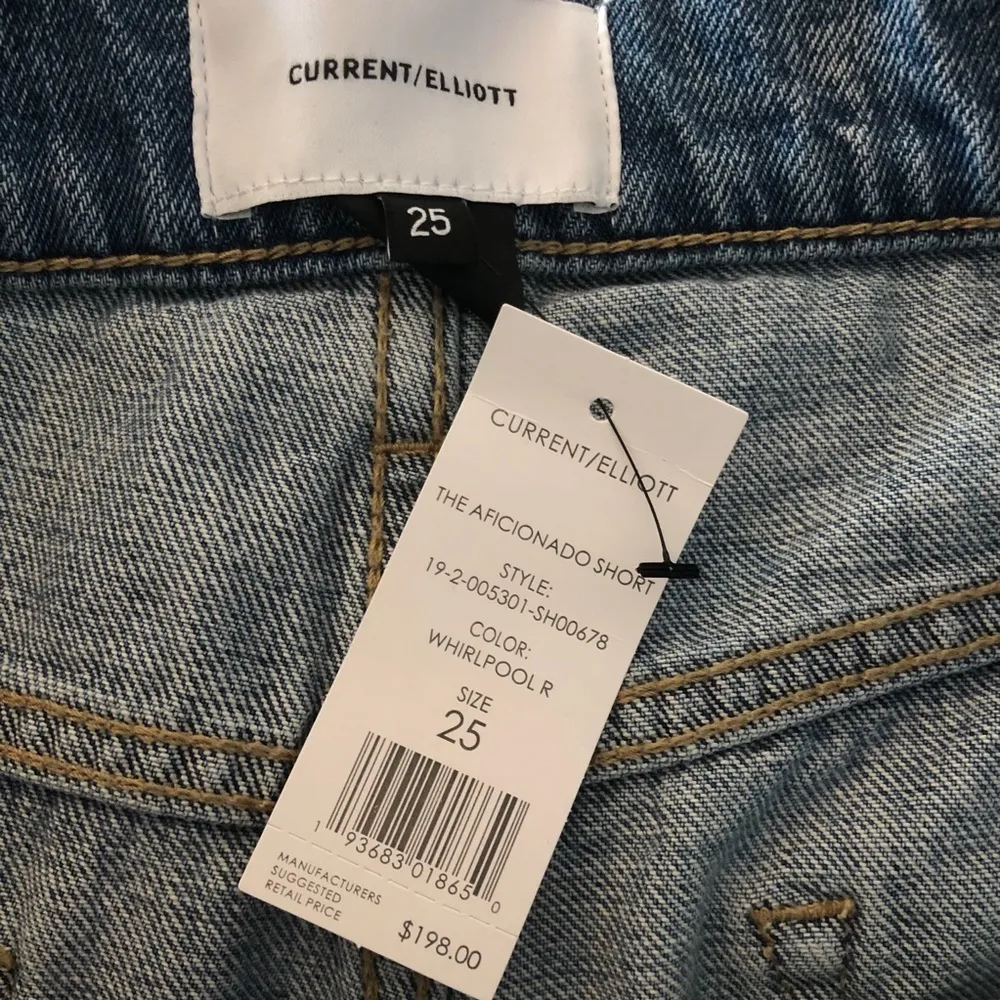 Current/Elliott The Aficionado Jean Shorts in Whirlpool Red Blue White NEW - Image 7