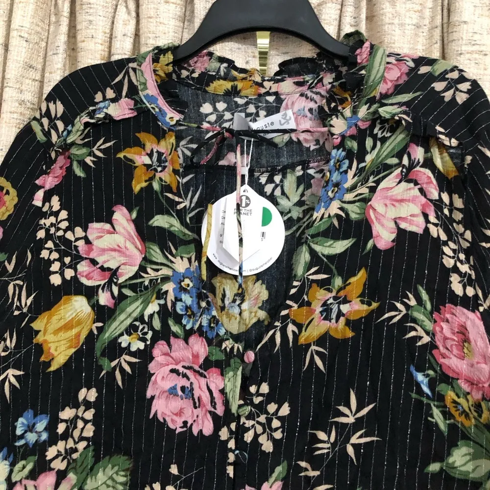 AUGUSTE The Label Delilah Boho Blouse Black Size 4 - Image 2