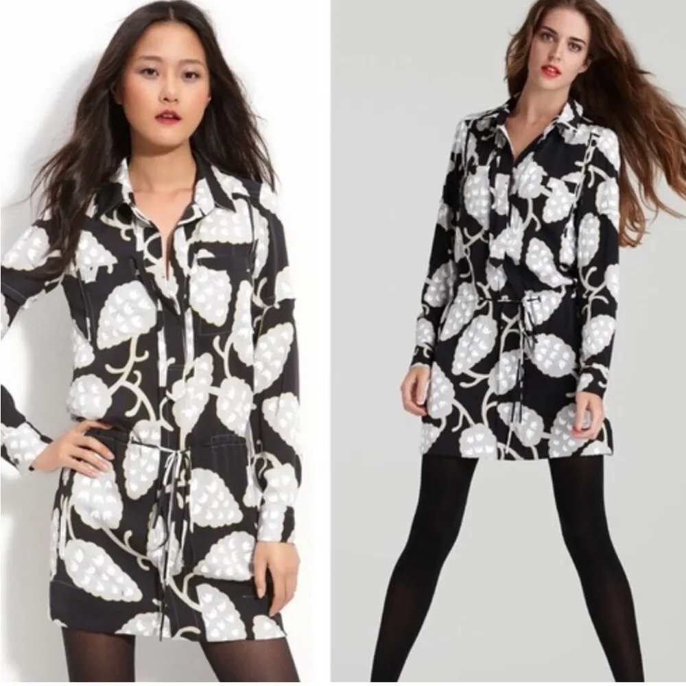 Diane Von Furstenberg Taya Dress 100% Silk Red Floral 6 - Image 5