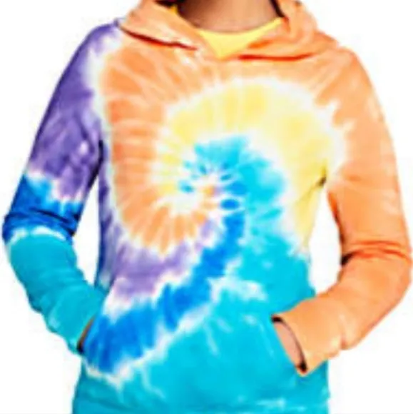 Lands End swirl tie dye hoodie size women's medium/ large (kids 18h-20h) - Image 2