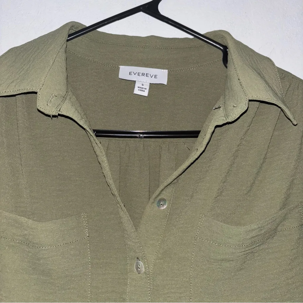Evereve Olive Button Down Shirt - Image 3