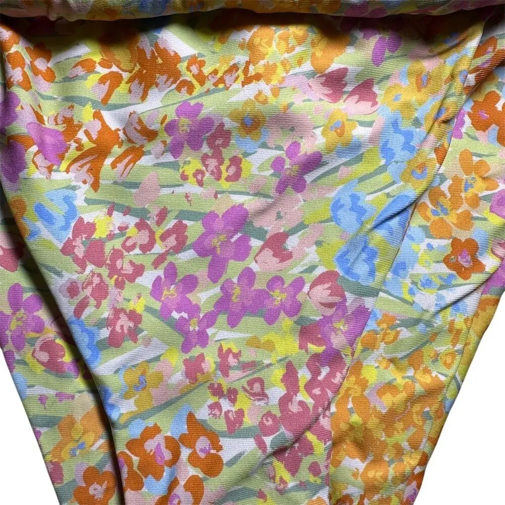 NWT Stone Fox Swim Bijou Bikini Bottom Flower Fields Floral Women's Size L - Image 4