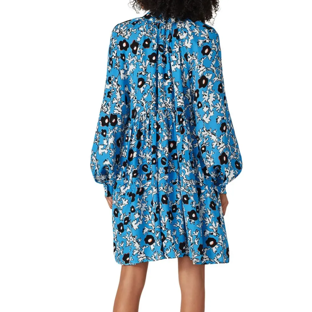 $420 Stine Goya Jasmine Dress in Blue Cosmos Flower Viscose 987 size Medium - Image 2