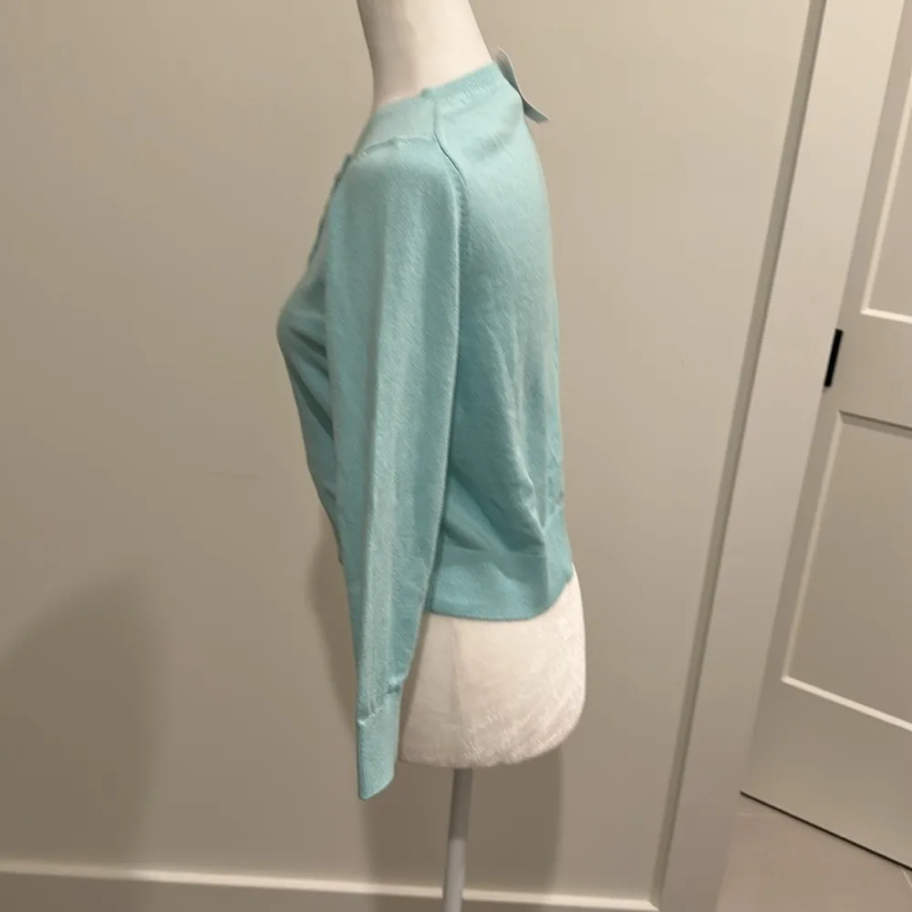 NWT Loft Cropped Blue Cardigan Sz M - Image 3