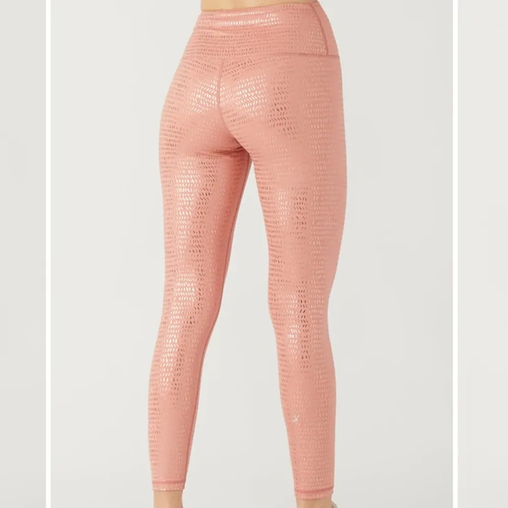 Glyder High Power leggings pink stretch elastic waistband pocket full length SM - Image 12