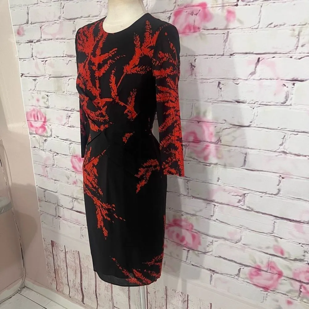 Whistles Phoebe Fern Print long sleeve Bodycon Dress size 4 - Image 7