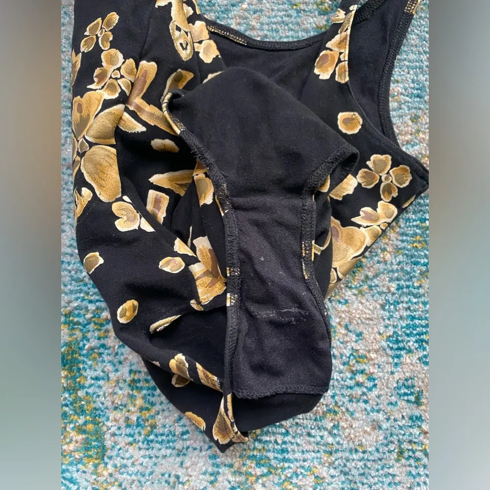 Vintage 90s Spiegel Together! cotton abstract floral one piece bodysuit, size 12 - Image 5