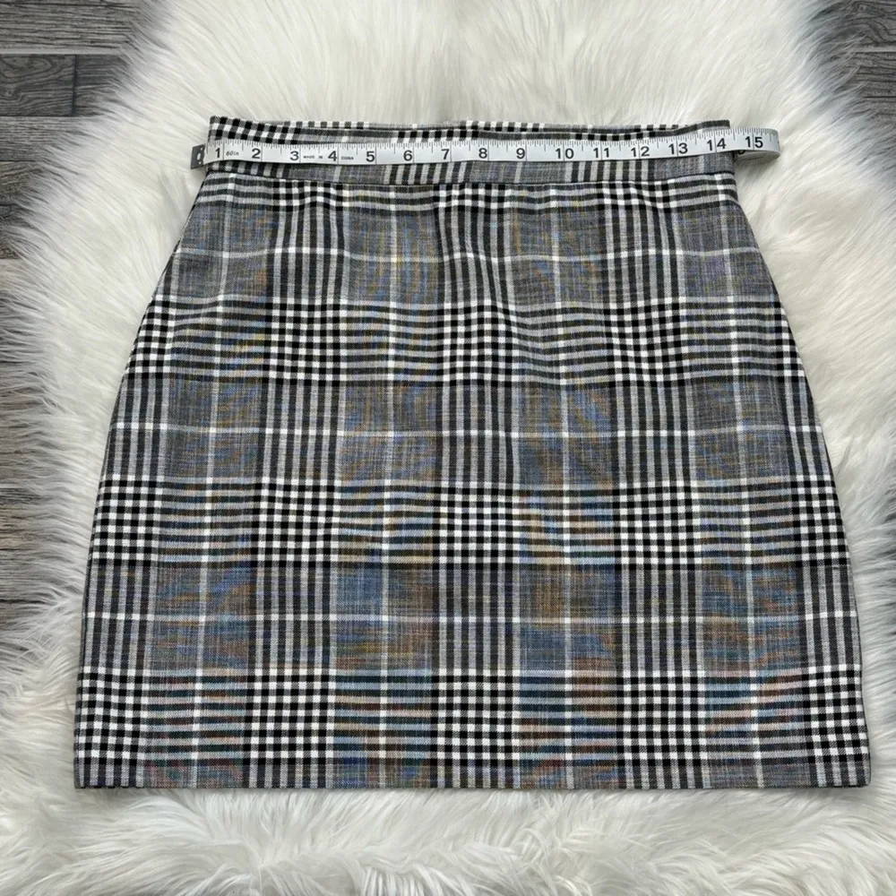 MNG Mango Suit Black and White Check Plaid Skirt - Image 5