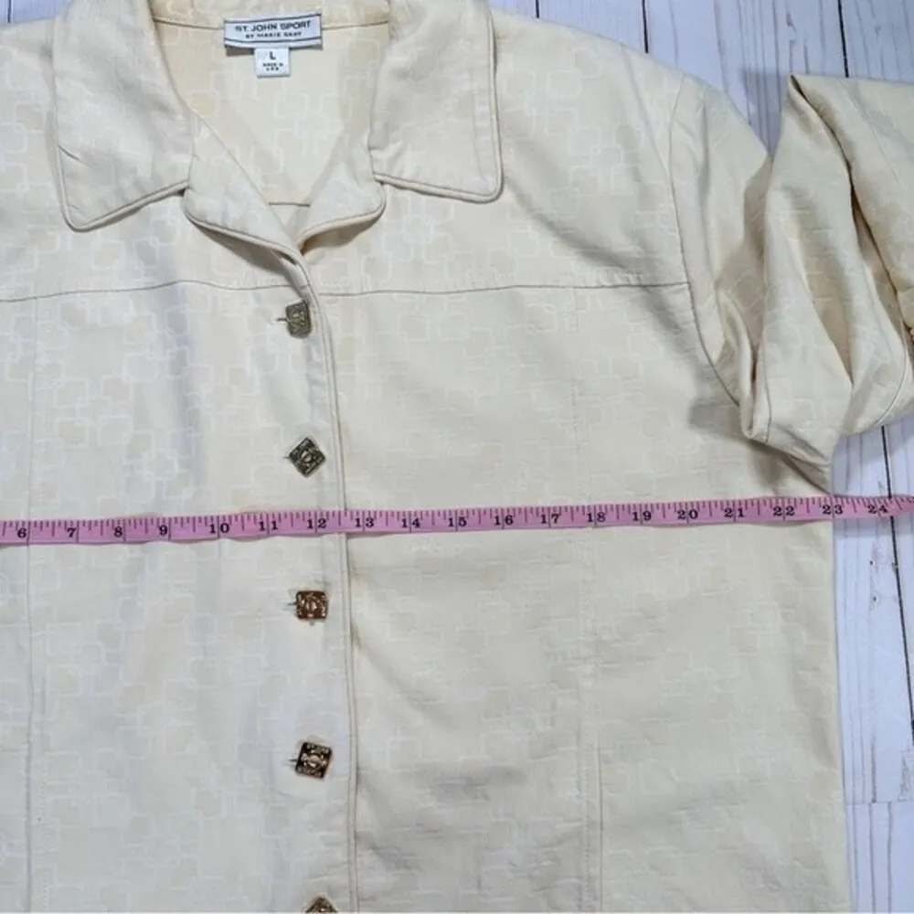 St. John Womens Size Large Vintage Designed Button Long Sleeve Collared Jacket - Image 11