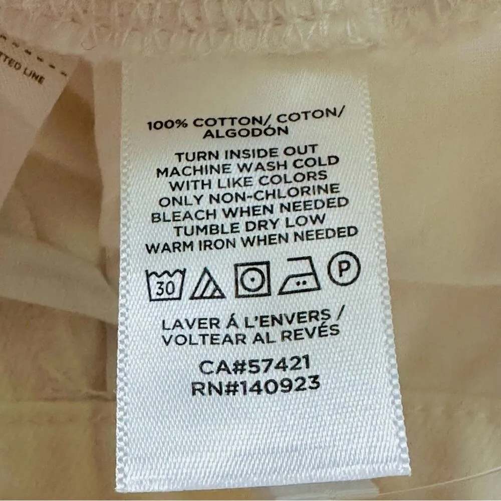 Loft Boyfriend Jeans White Cotton High Waist Rise Distressed Cuffed Jeans Size 0 - Image 11