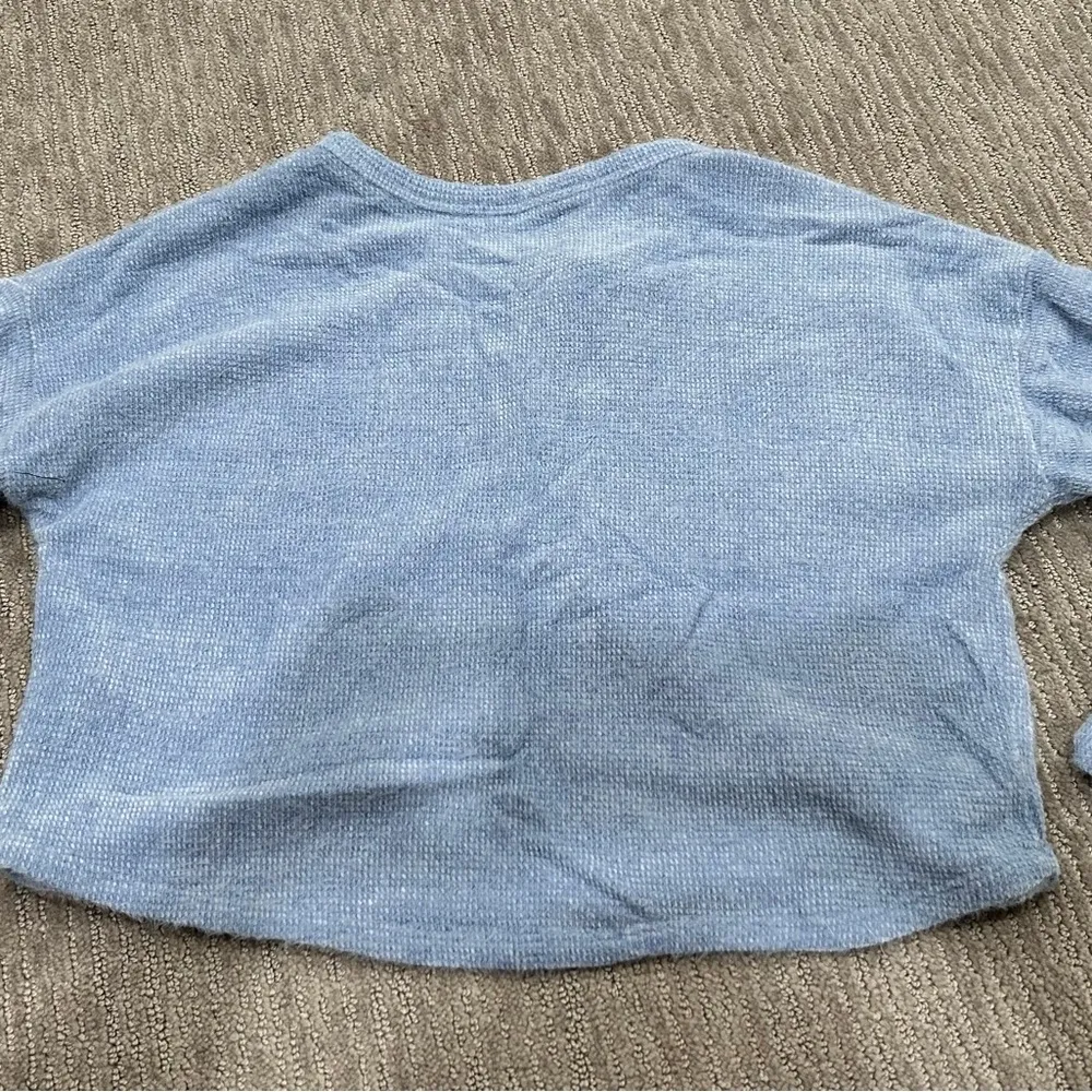 Hollister blue fuzzy Henley sweater - Image 7