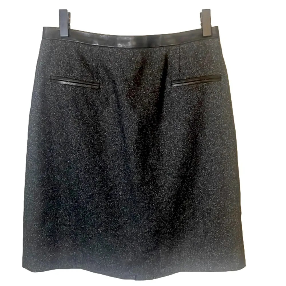 Rebecca Taylor Wool Pencil Skirt Women Small Tailored Tweed Herringbone Classic - Image 2