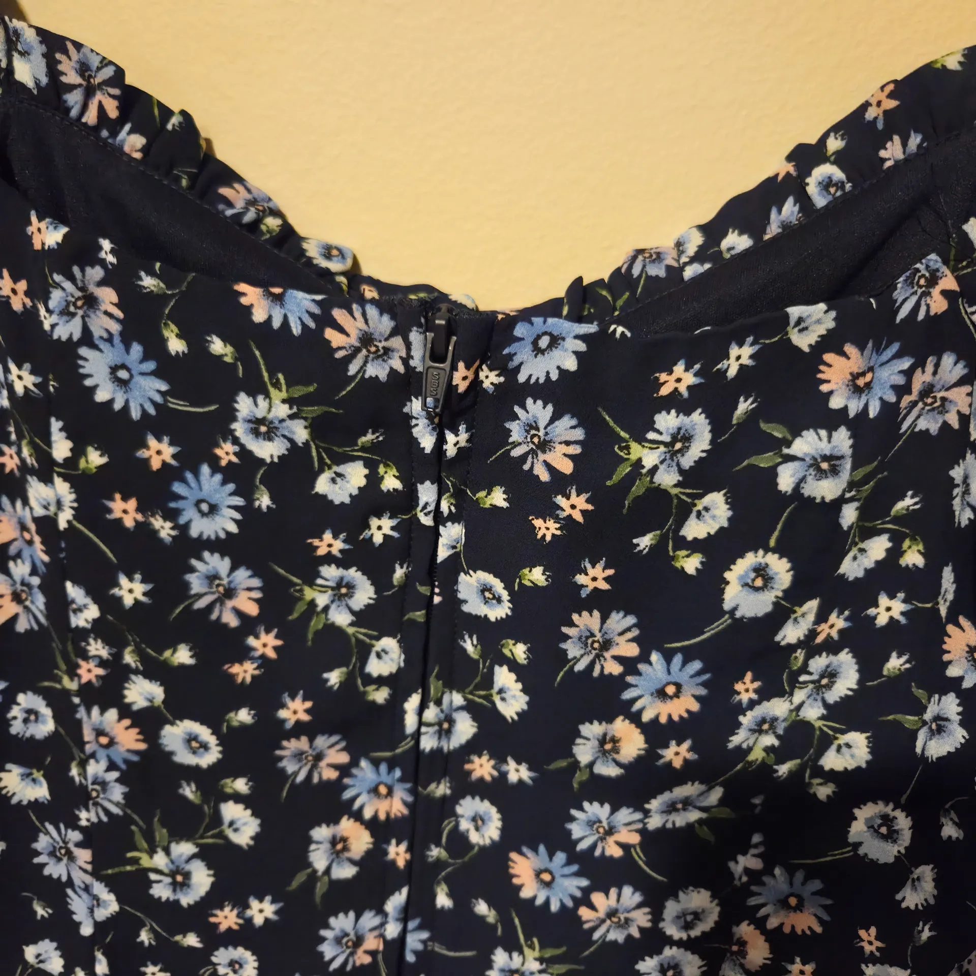 As U Wish Long Sleeve Navy Floral Dress Size Medium - Image 6