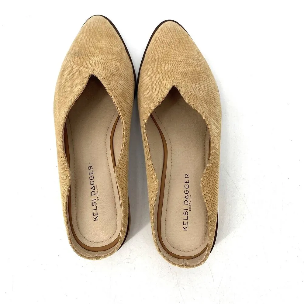 Kelsi Dagger  Brooklyn Adly Bisque Suede Flat Mule Women's Size 8 - Image 4