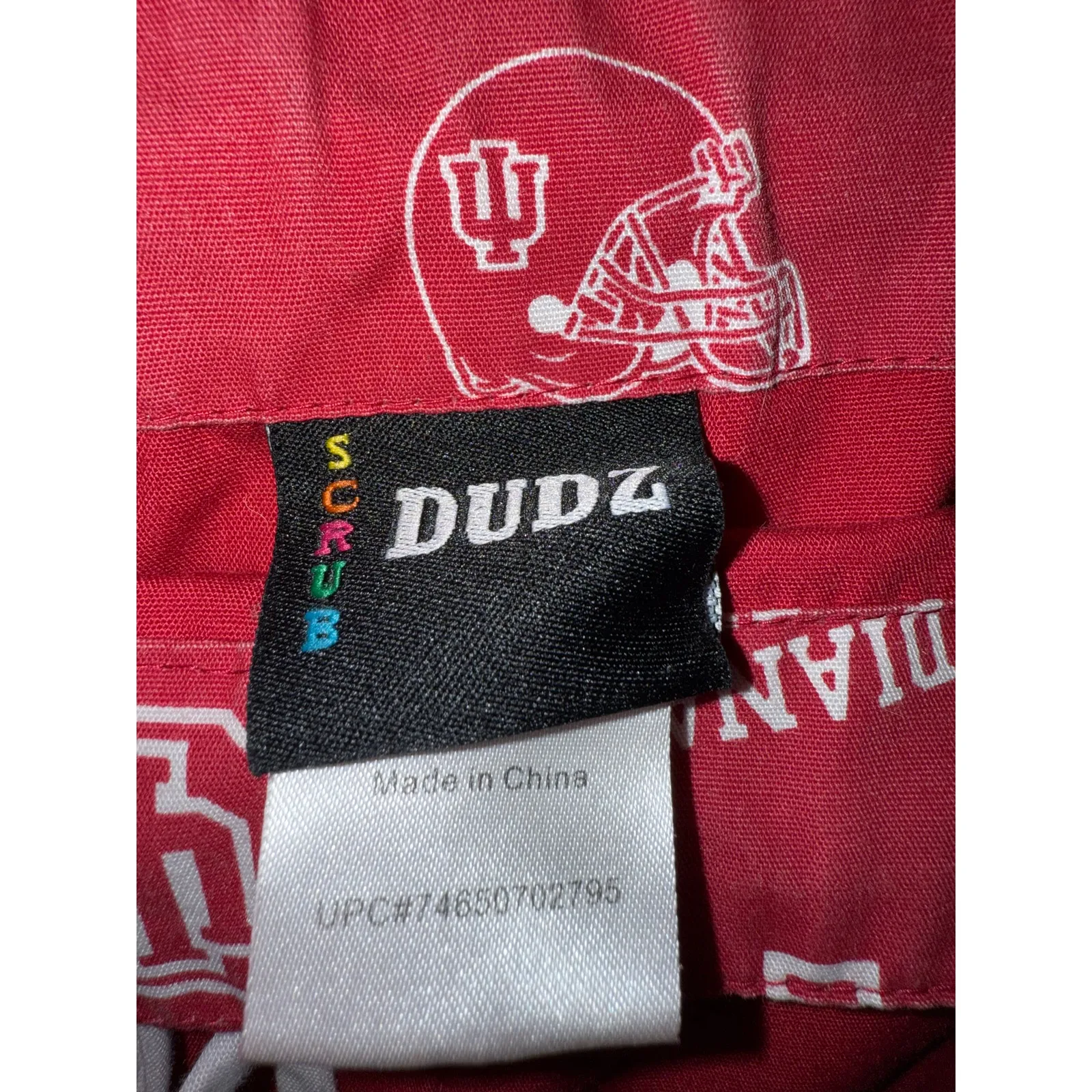 Indiana Hoosiers I.U. IN university scrub dudz pants nurse doctor hospital small Red - Image 3