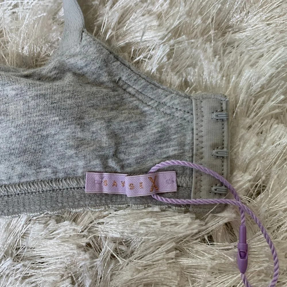 Savage X Fenty Gray Cotton Blend Nursing Bralette Sz 14 - Image 7