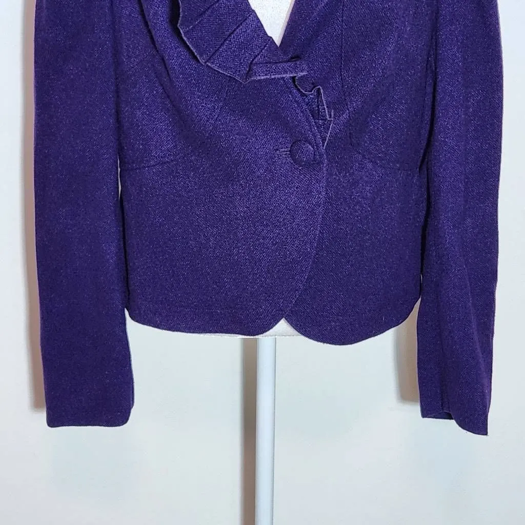 Ambition Purple Blazer with Pleated Detail NWOT Size Large Purple Women's Blazer - Image 4