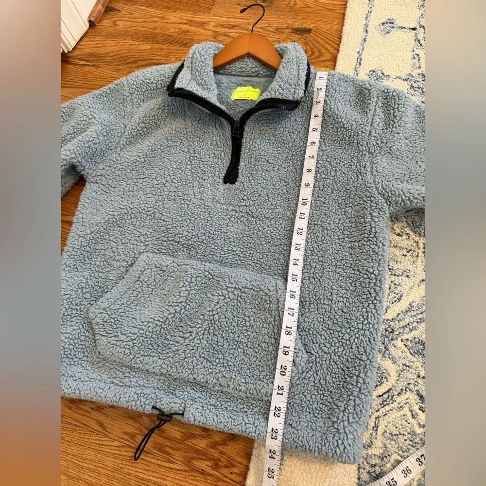 Playing for Keeps Blue Sherpa Fleece Pullover Quarter Zip size Small - Image 11