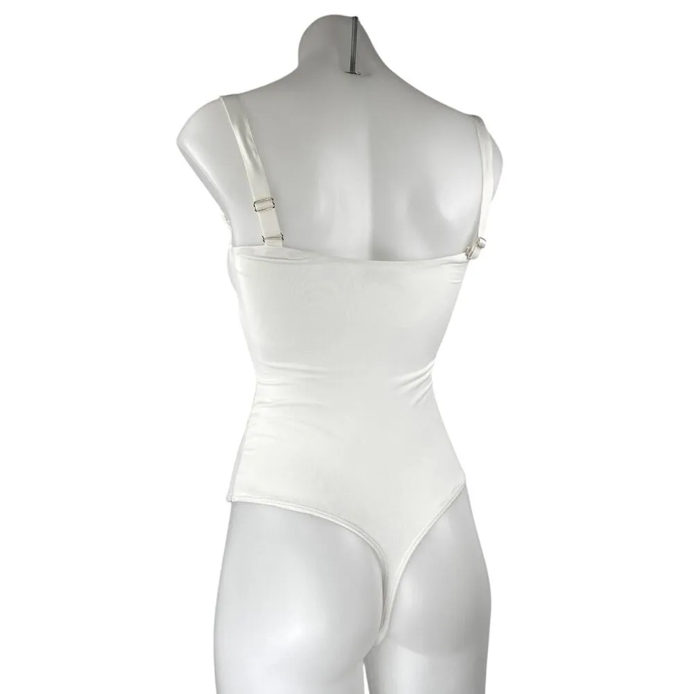 Aritzia Babaton White Sleeveless Cami Camisole Thong Tank Bodysuit Top Size 2XS - Image 2