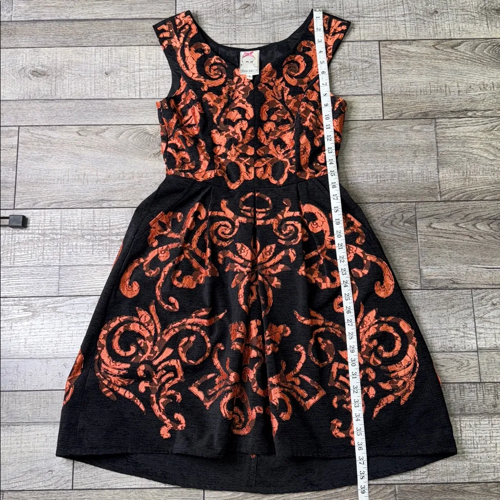 Anthropology Yoana Baraschi Black and Copper Embroidered High Low Dress - Image 6