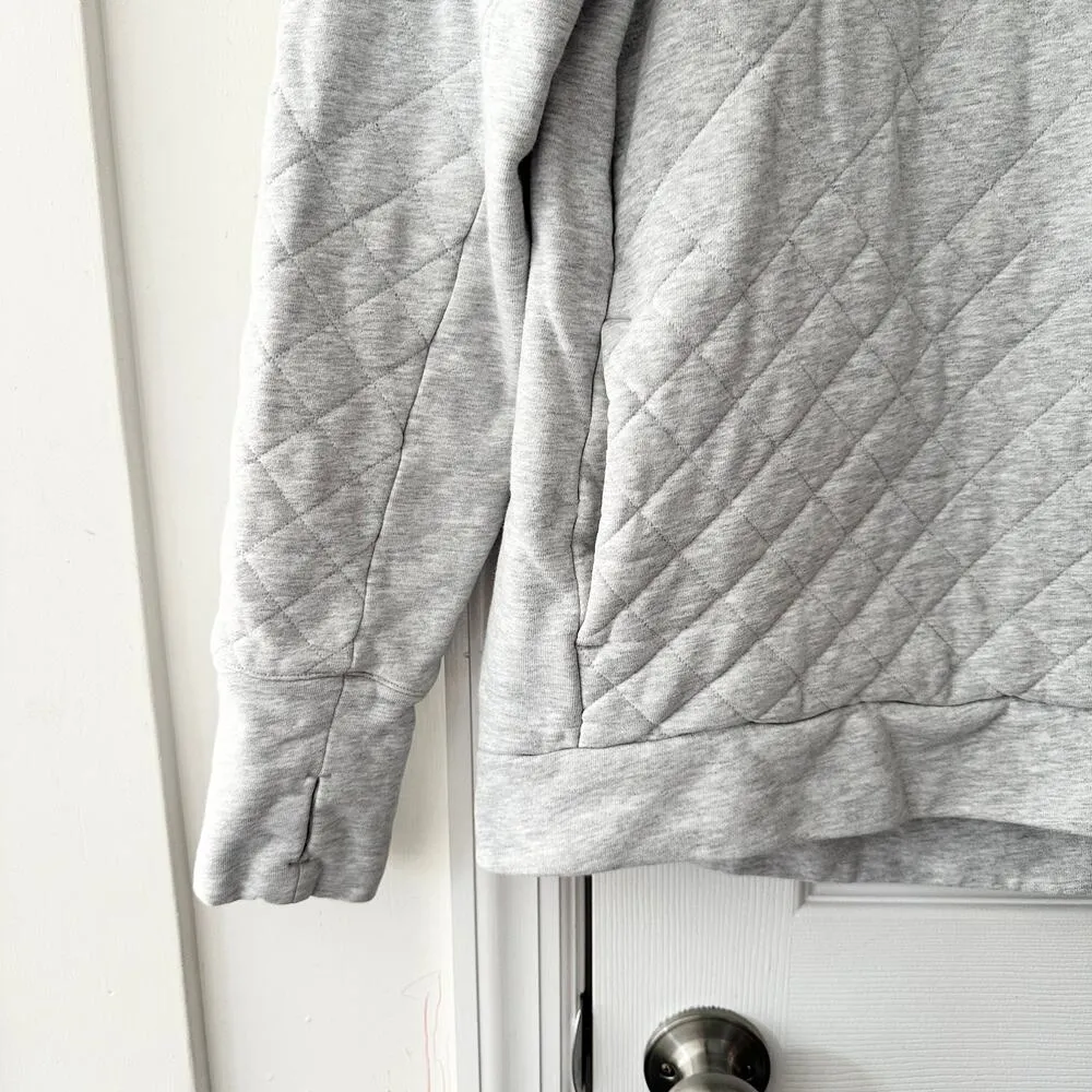 Lululemon Light Grey Forever Warm Quilted Heavyweight Quarter Zip Pullover 8 - Image 3