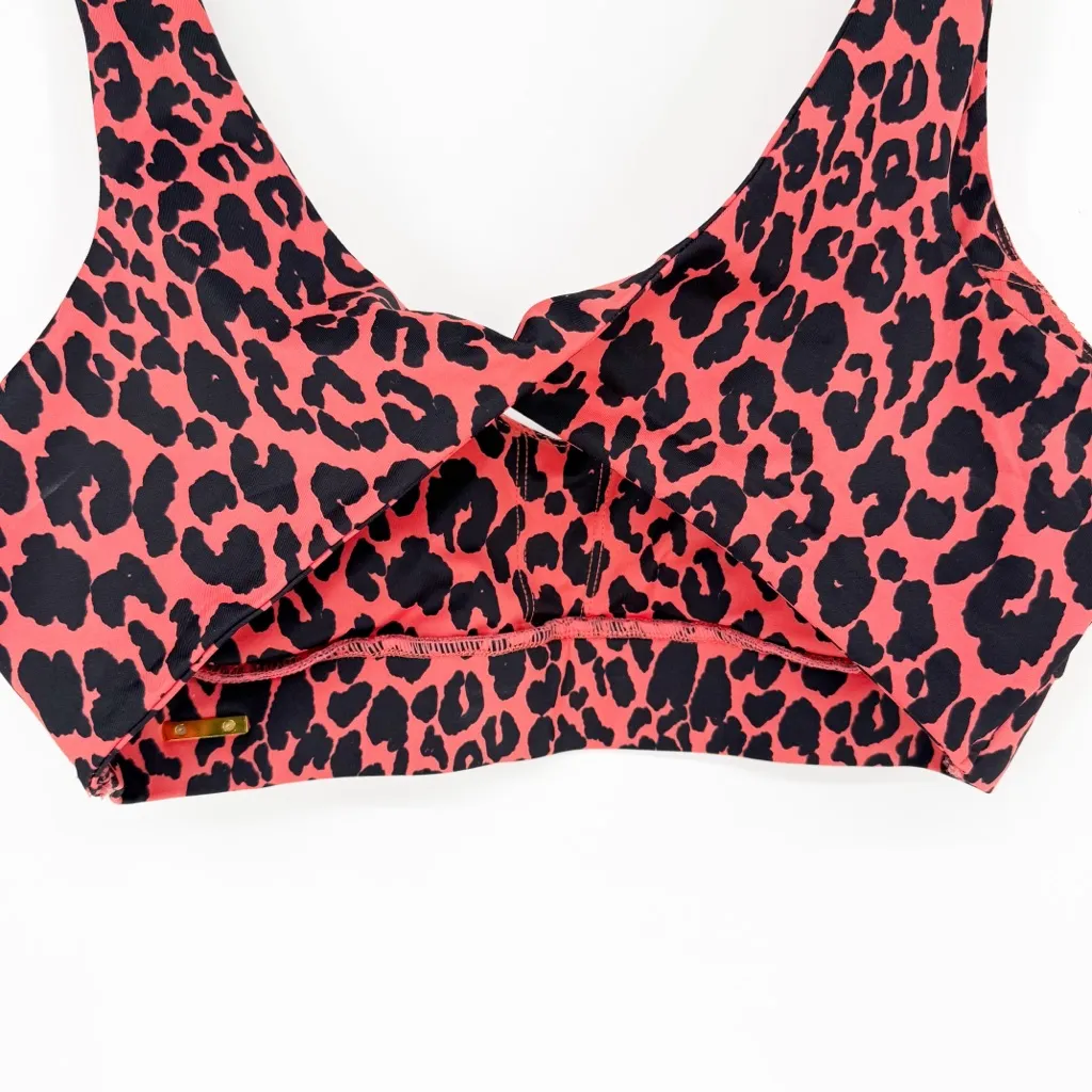 Cleo Harper Jordana Savannah Leopard Print Sports Bra L Orange Size L - Image 4