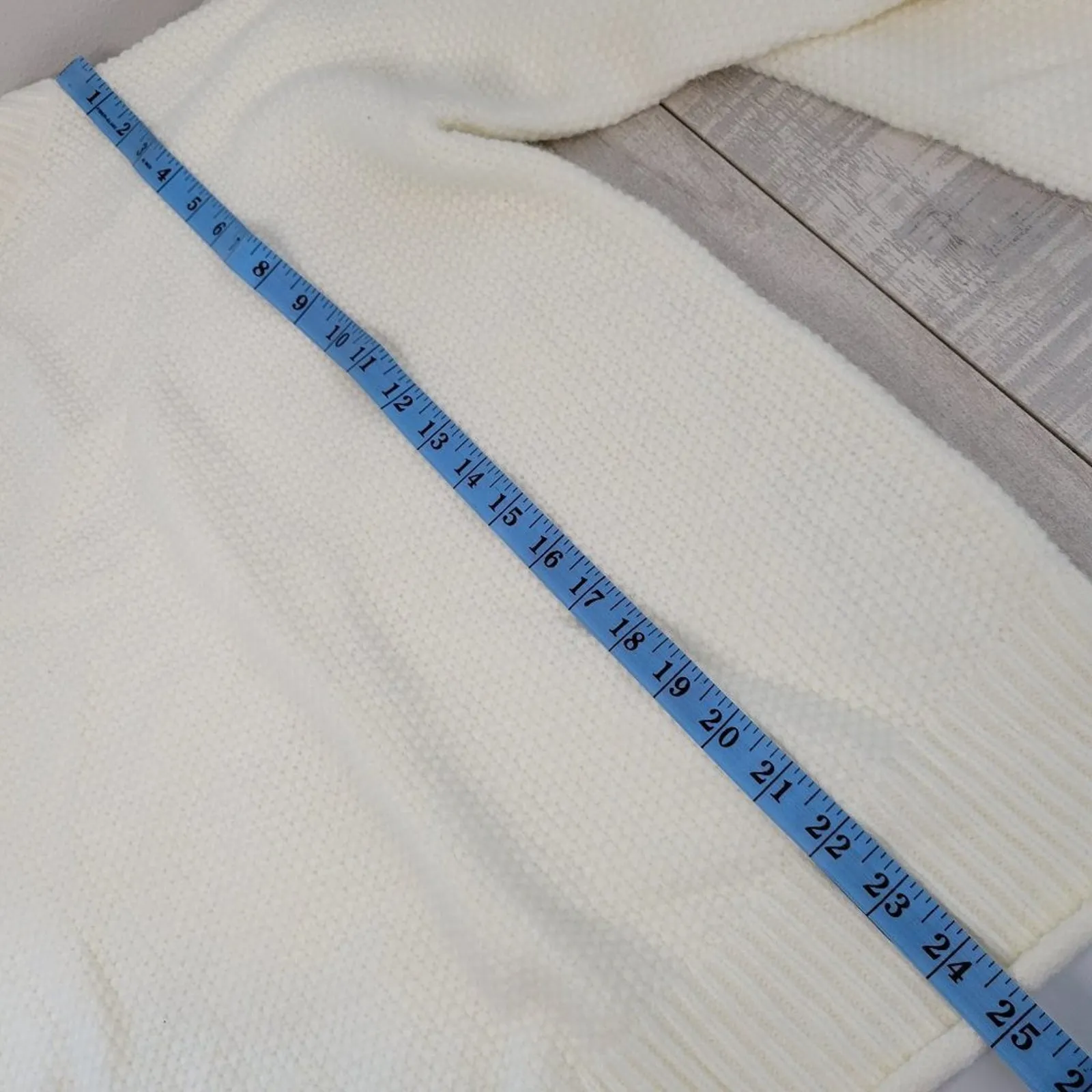 Cream Mock Neck Knit Sweater Small Pullover Long Sleeve‎ Casual White - Image 6