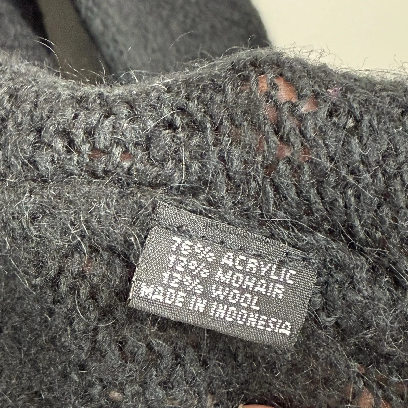 Wooden Ships Mohair Blend Draped Open Front Cardigan Medium/Large Black Capsule - Image 5