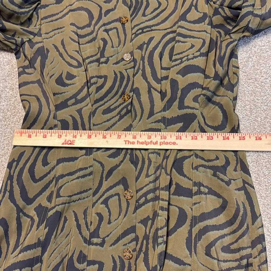 Scotch & Soda Printed Fitted‎ Button Balloon Sleeve Dress Sz S NWT - Image 10