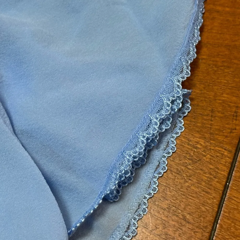 90’s Vintage SILK Victoria’s Secret Blue Babydoll Nightie – Y2K Coquette Size M - Image 8