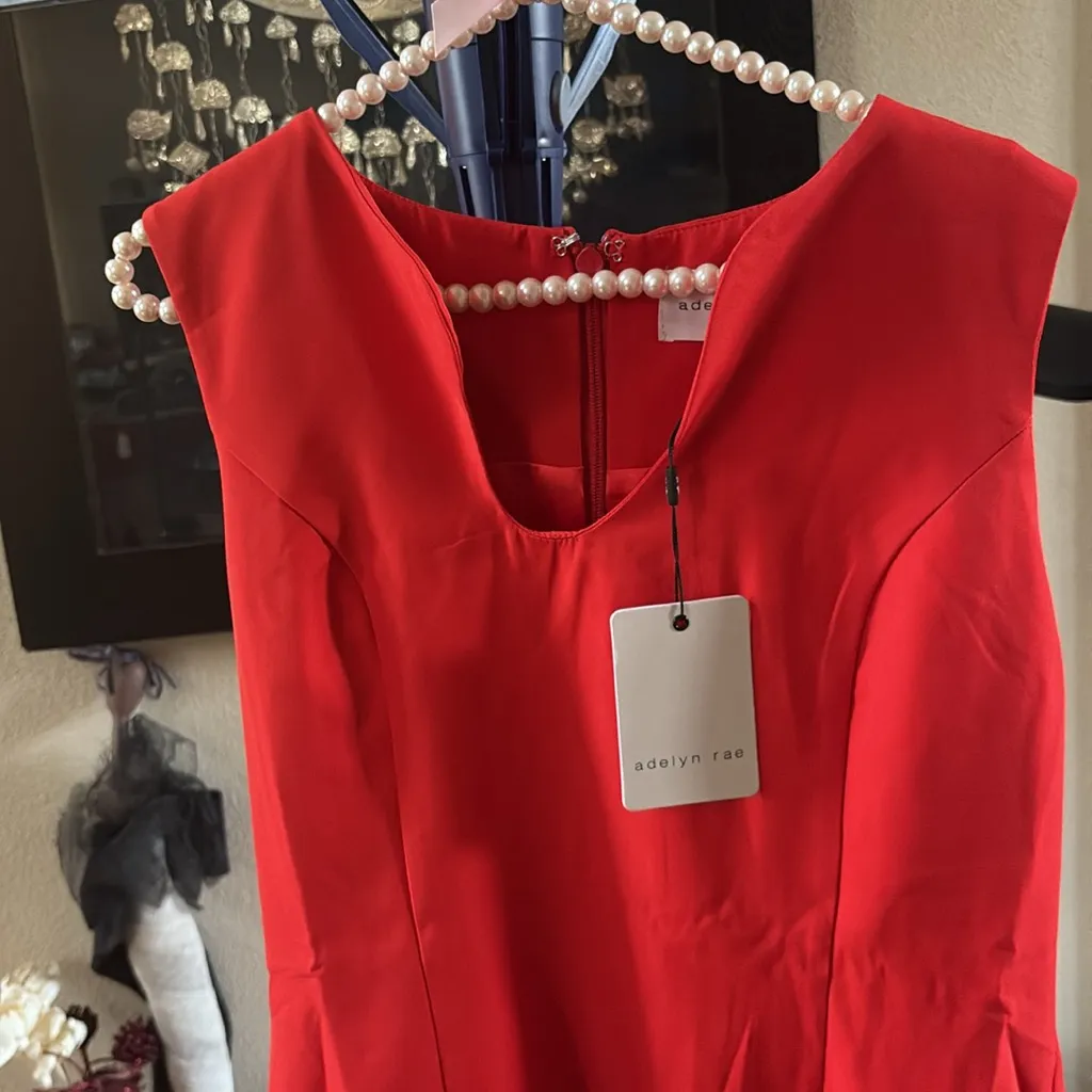 Nordstrom Adelyn Rae Kayla Wave Cut Sheath Dress in Radiant Red - Image 7