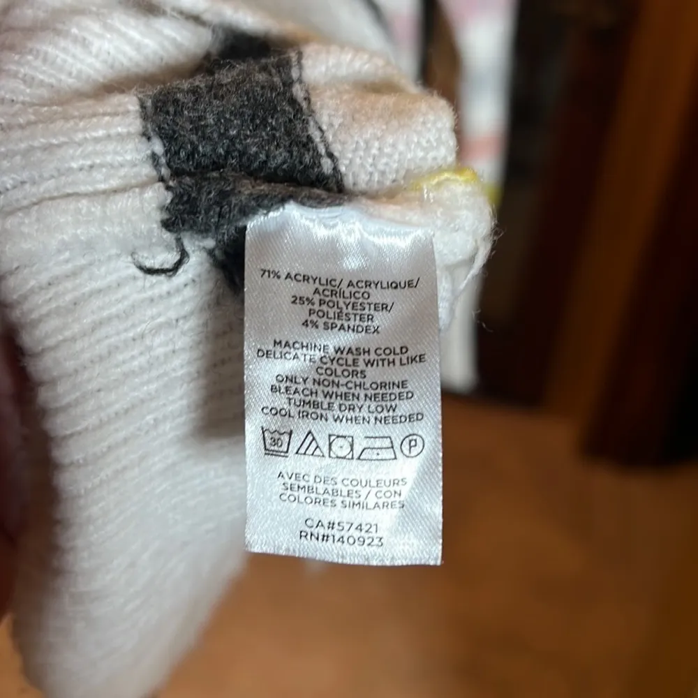 LOFT Soft Multi Striped Puff Shoulder Sleeve Sweater Size Small Petite - Image 4