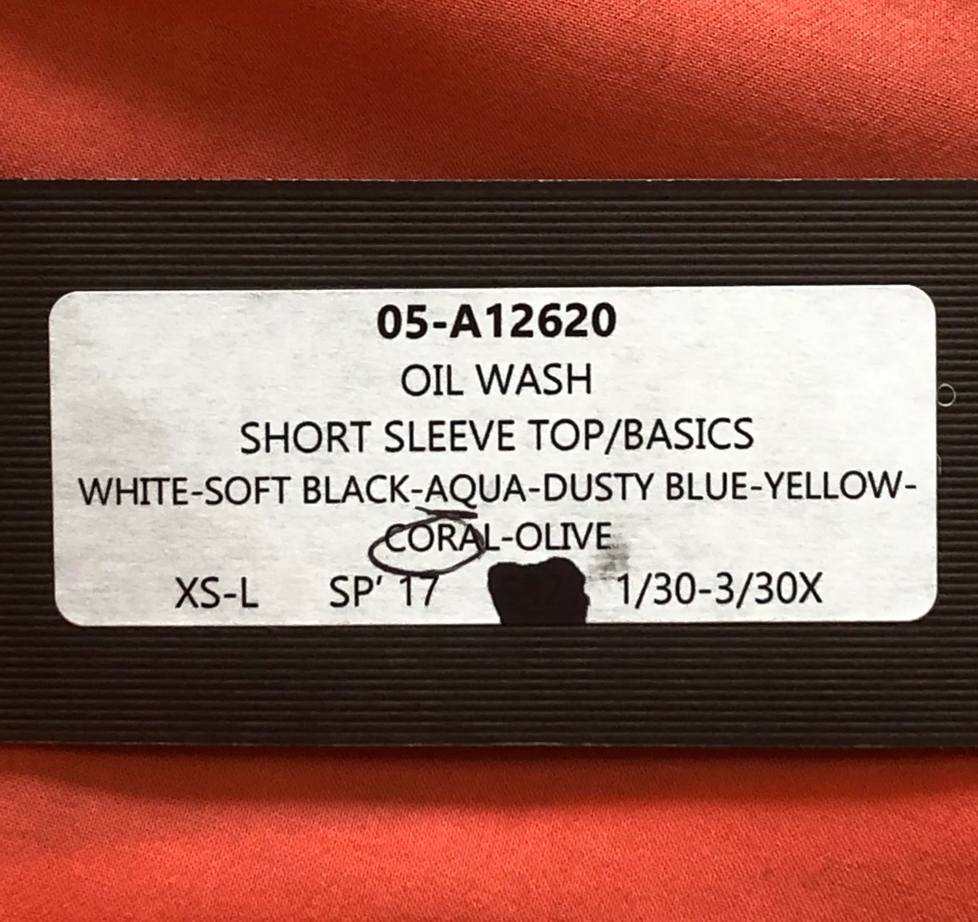 Tina + Jo Short Sleeve Top Basics Oil Wash Coral Women's Size Small NWT New - Image 6