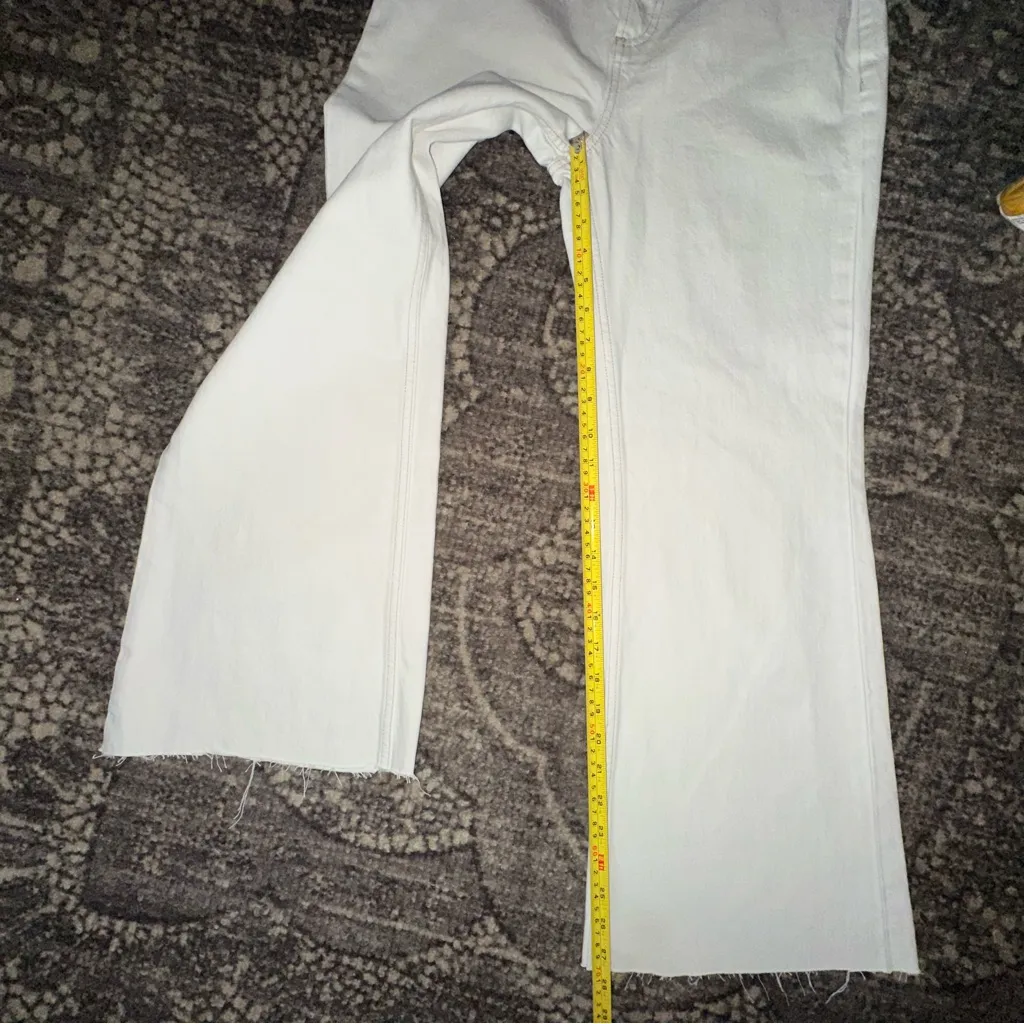 We the Free People Denim Women’s Size 26 Cream Ivory High Rise Flare Leg Jeans - Image 9