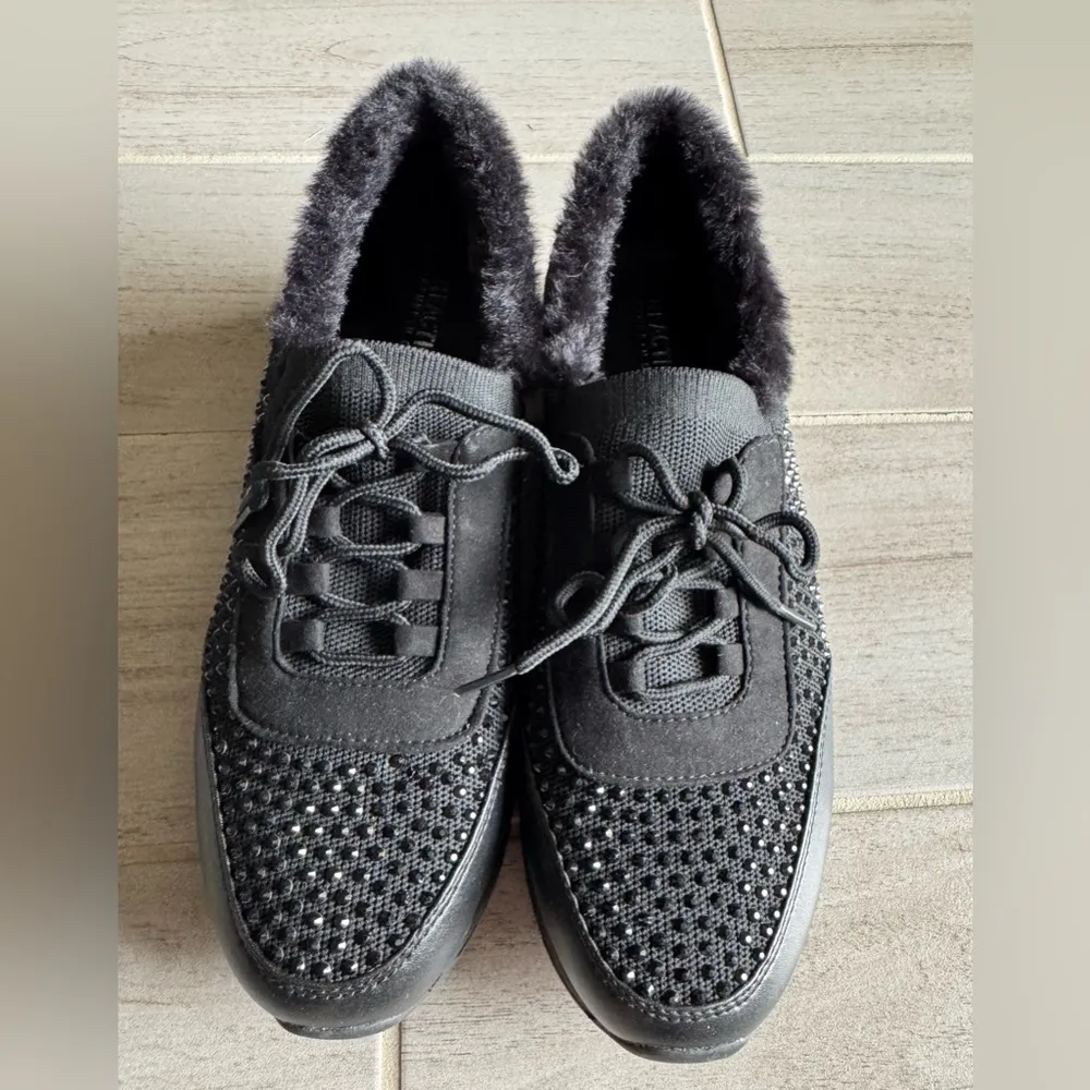 Kenneth Cole Reaction Cari Faux Fur Jewel Jogger Women’s Sneaker Size 11 Black - Image 3