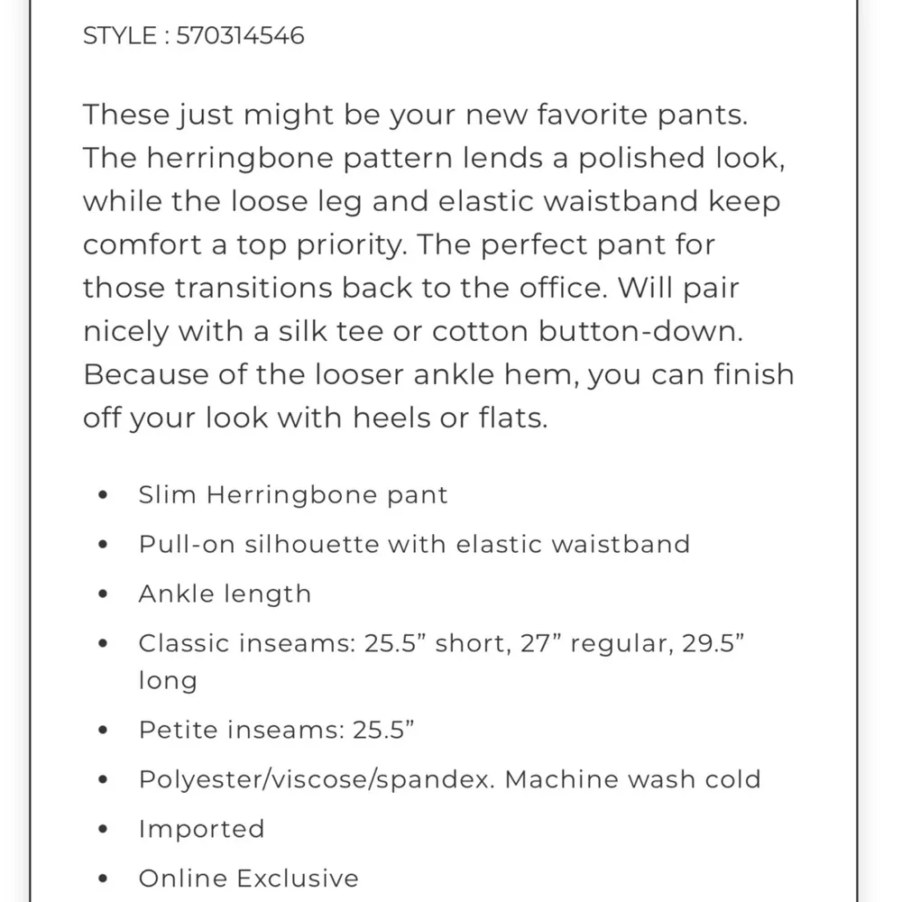 White House Black Market Knit Herringbone Pants with Ribbon Tie Size 4 New - Image 16