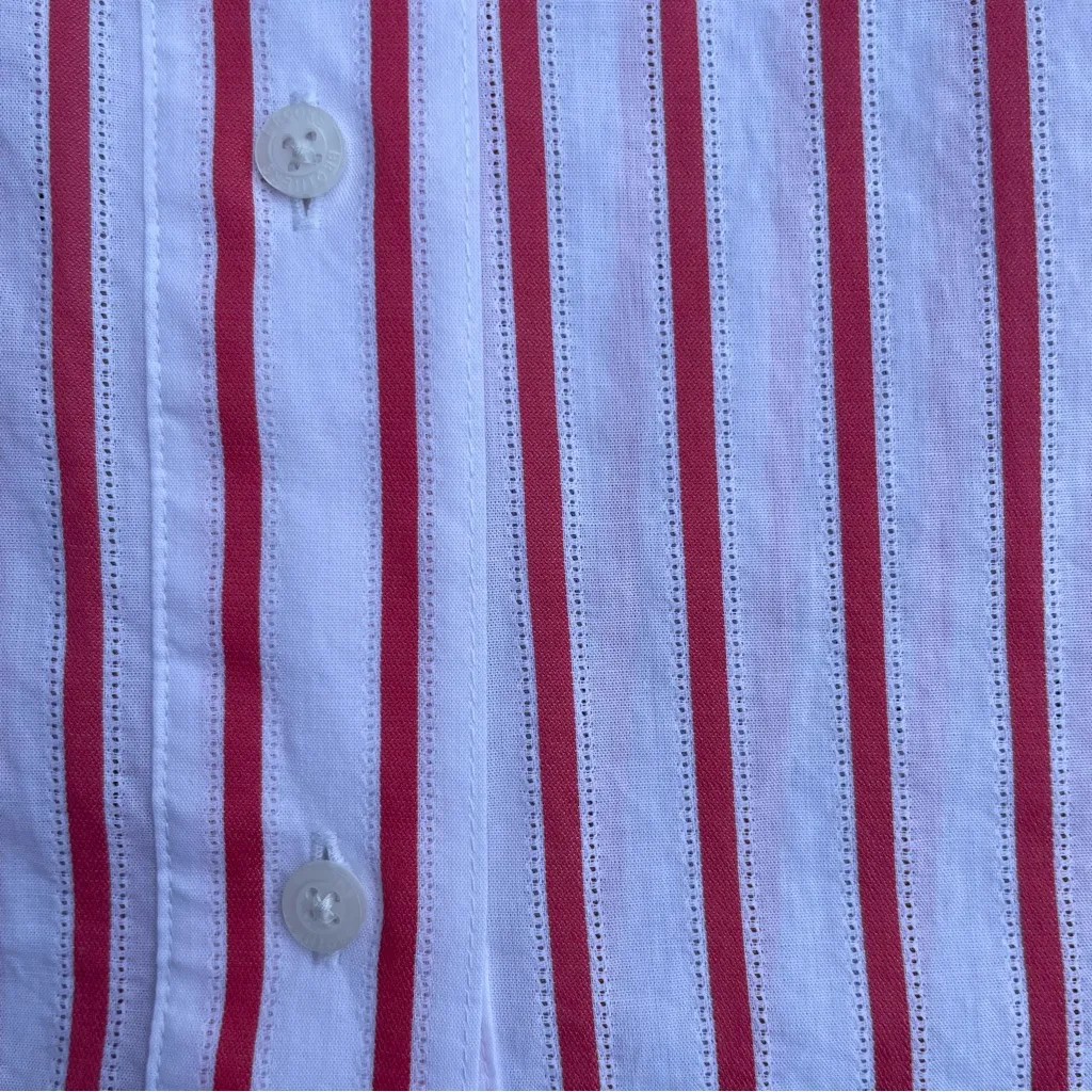 Brooks Brothers Red and White Striped Cotton Blouse Top 16 - Image 8