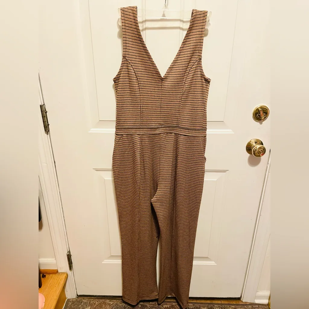Wild Fable  plaid retro V-neck zip front jumpsuit - Image 4