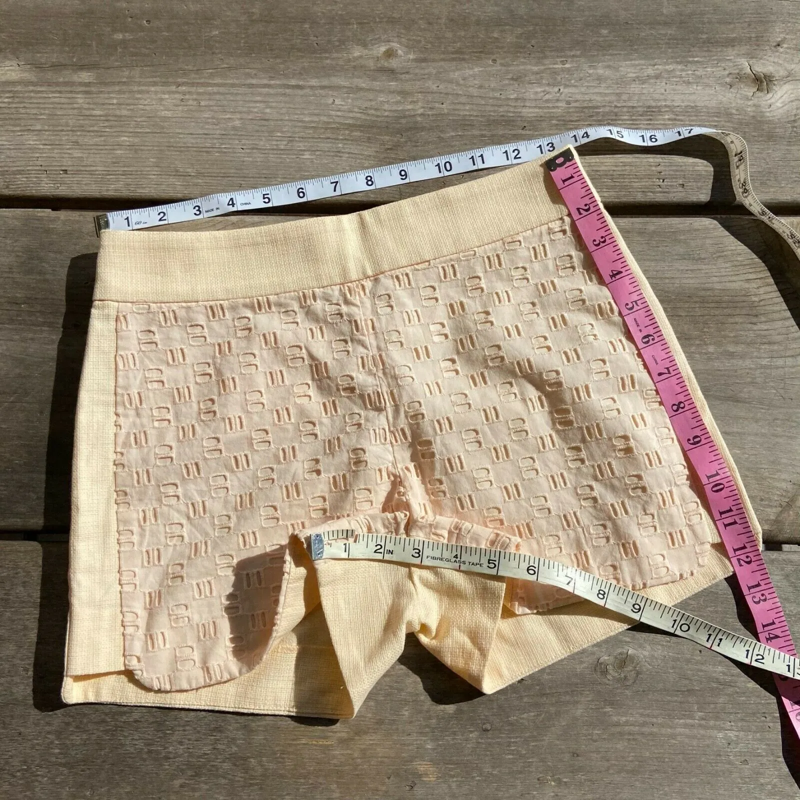 J. Crew Factory Womens Shorts Size 00‎ Eyelet and Basket Weave Light Peach NEW - Image 6