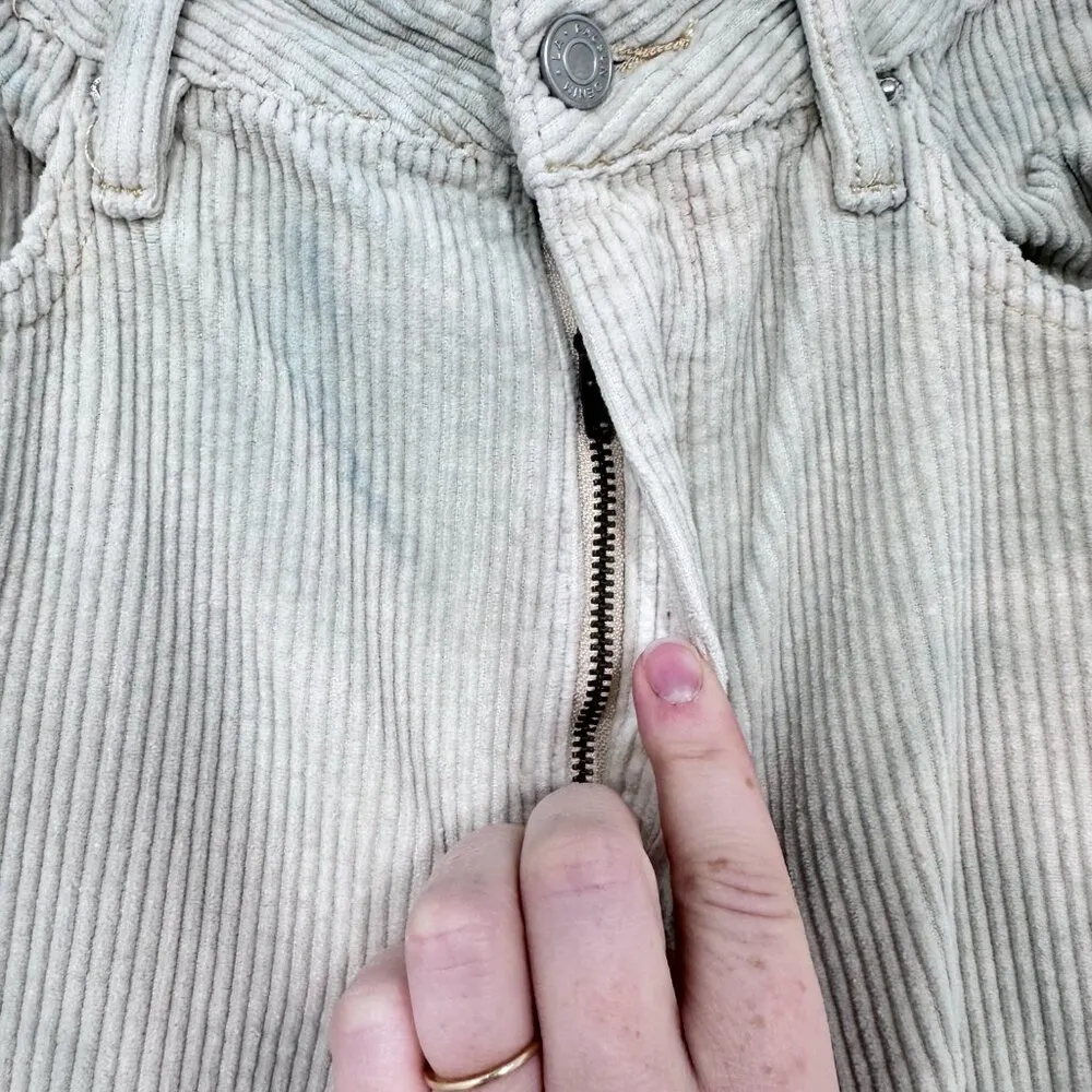 PacSun Cream Blue Tie Dye Corduroy 90s Boyfriend Bootcut High Rise Pants Size 27 - Image 7