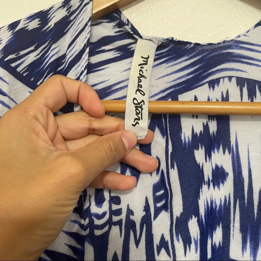 Michael Stars | Ruana Blue Tribal Swimsuit Kimono - Image 5