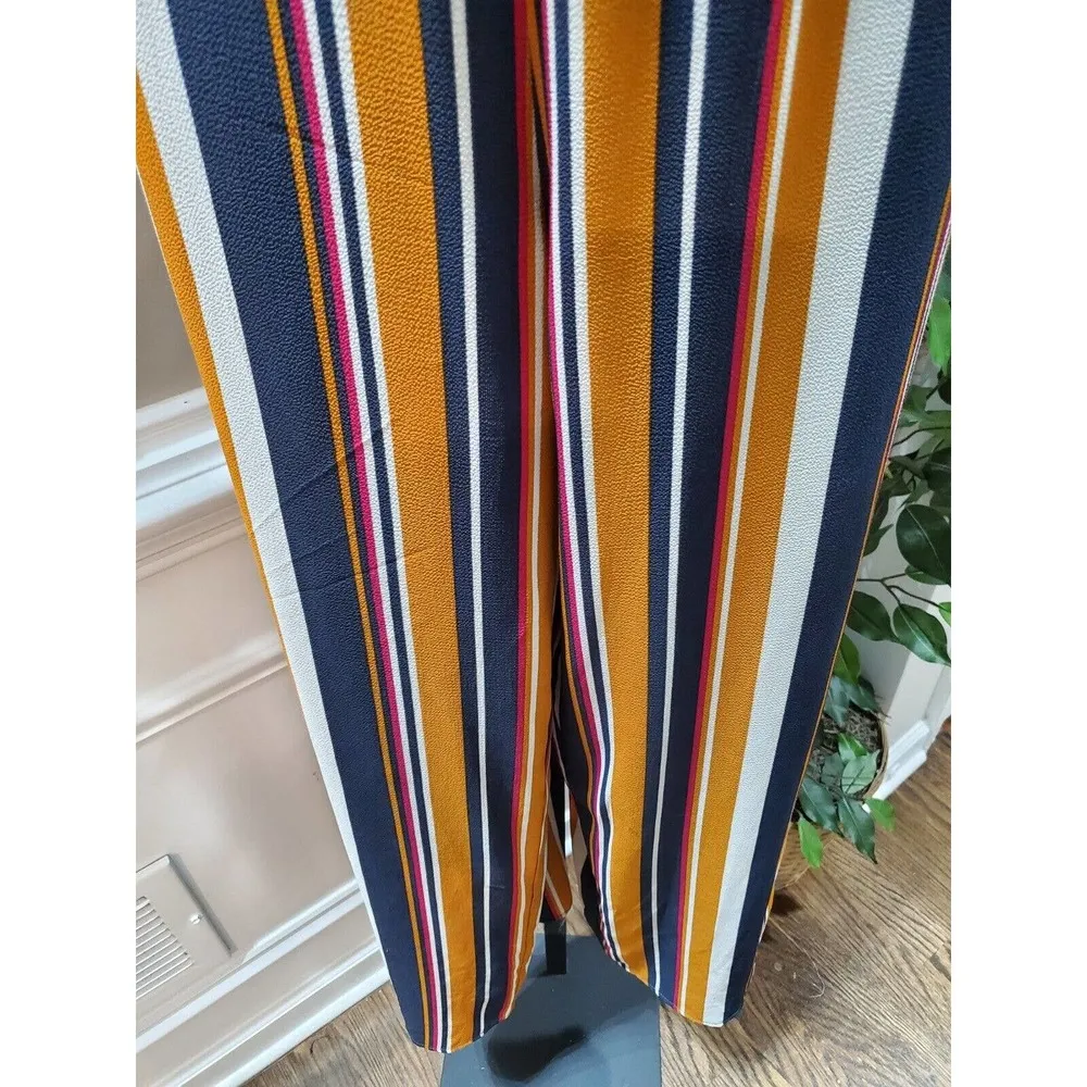 Speechless Women's Multicolor Striped Polyester V-Neck Short Sleeve Jumpsuits M - Image 4