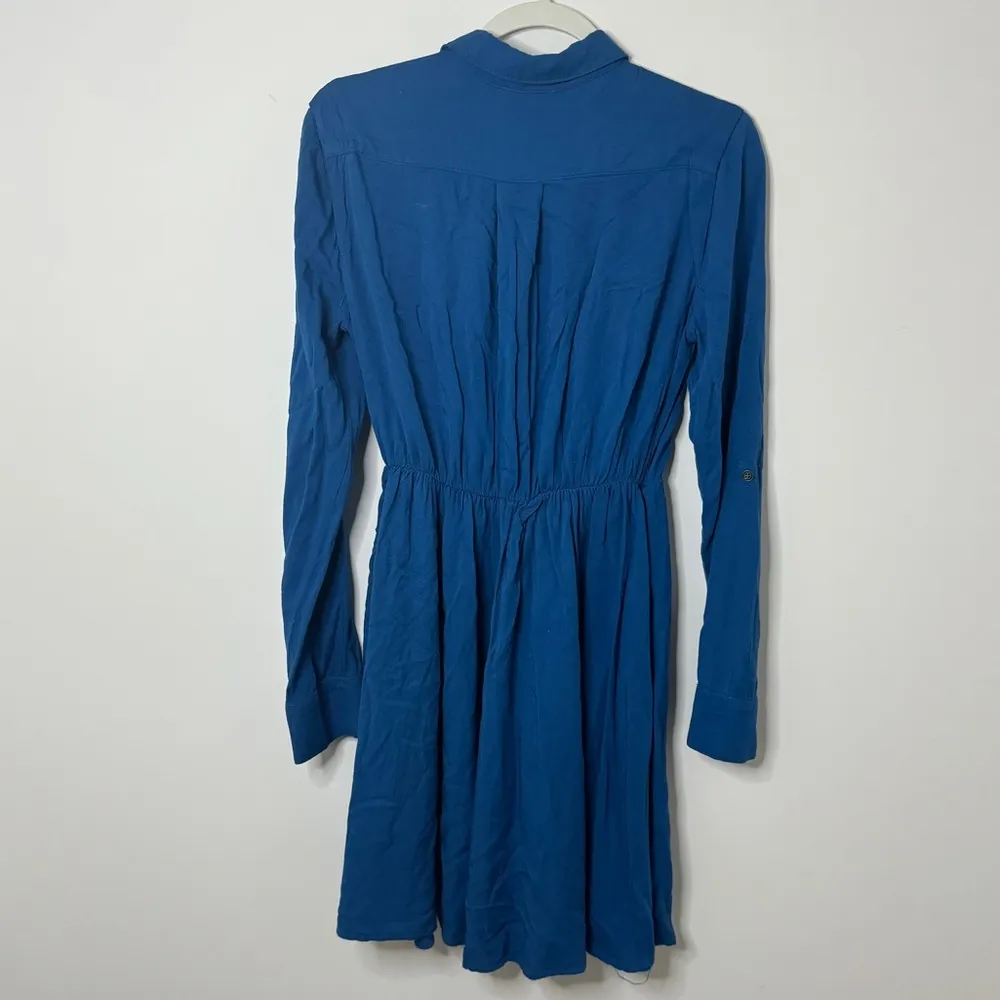 Anthropologie Maeve Dakota Shirt Dress Collared Button Down Blue Mini Dress XS - Image 8
