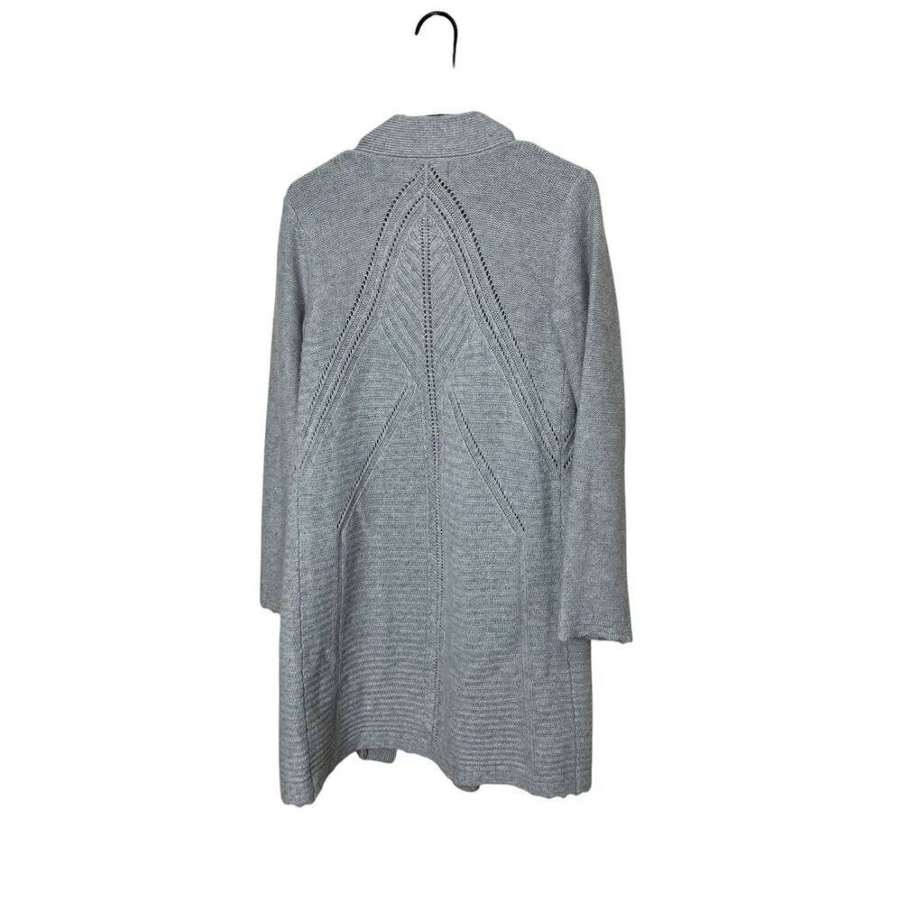 C By Bloomingdales Women's 100% Cashmere Open Cardigan Sweater Size‎ M Gray Size M - Image 8