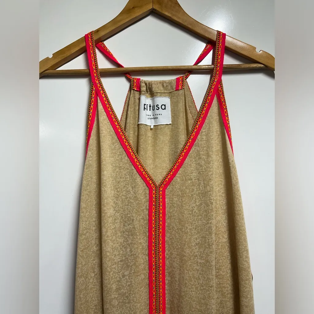 NEW Pitusa Inca maxi Sundress swim coverup lightweight standard Tan Size undefined - Image 6