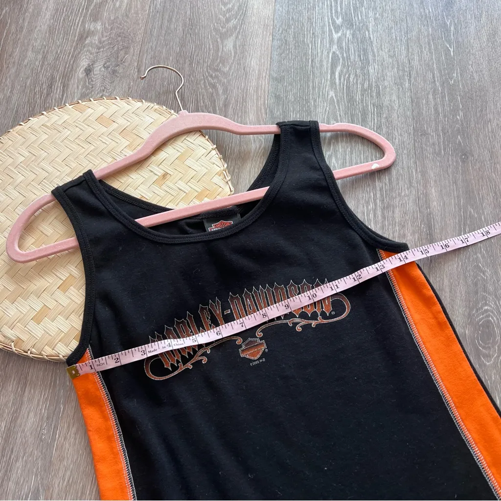 Vintage Y2K Harley Davidson lettuce hem tank top 2005‎ Black Size M - Image 5
