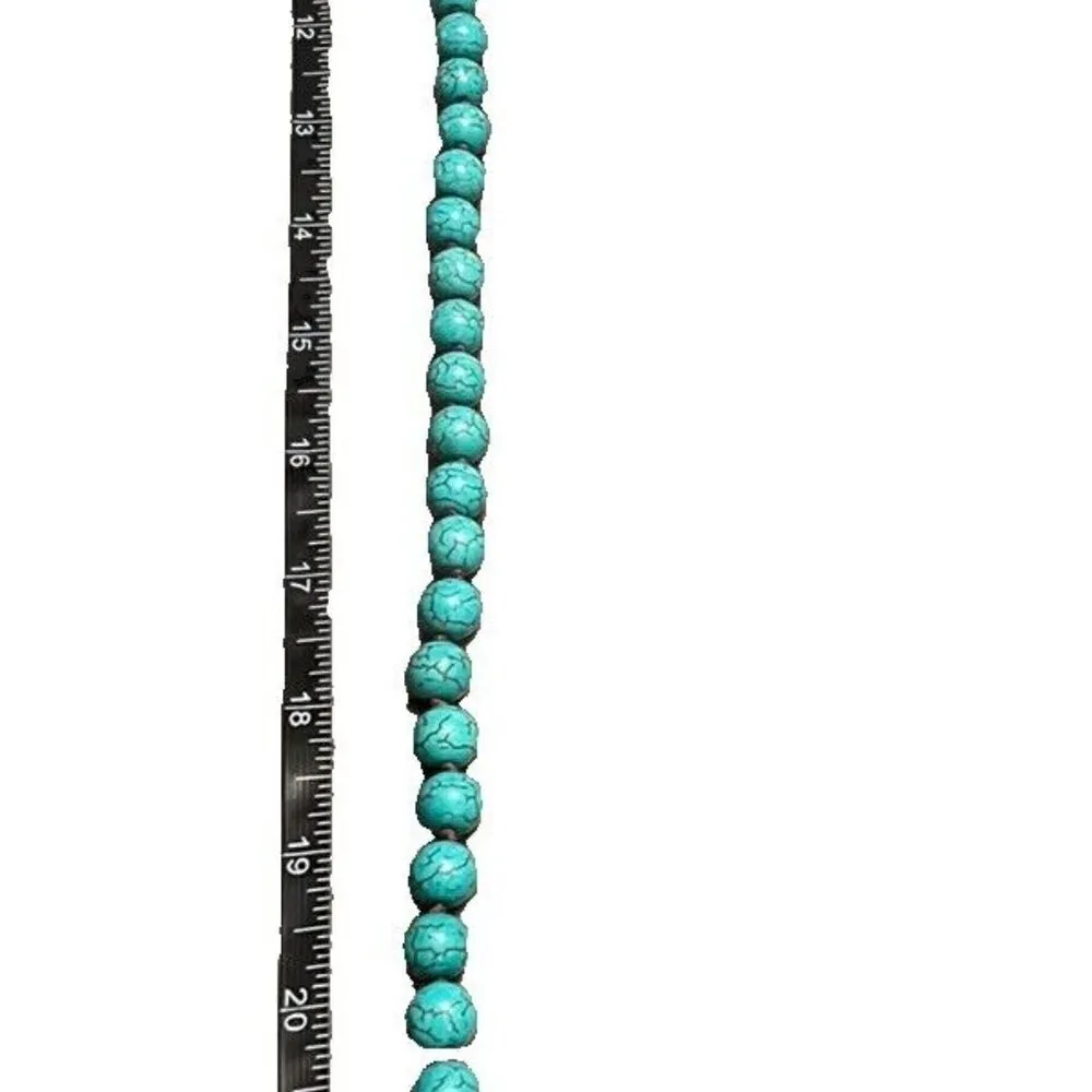 Kirks Folly Goddess Stone Butterfly Turquoise Beads Vintage 24 in Neckla… Blue - Image 10