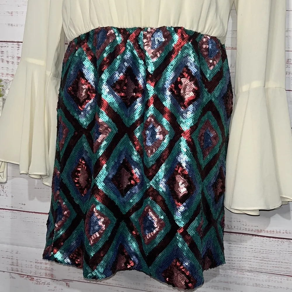 New | Entro Boutique | Open Back Sequin Skirt Dress | Large - Image 2